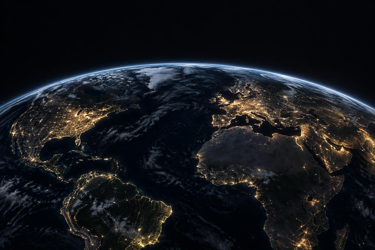 Earth at night seen from orbit